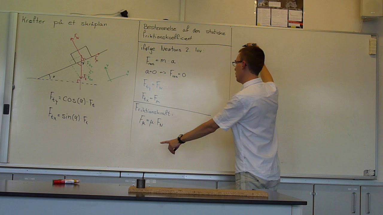 Skråplan 2/2: Statisk friktionskoefficient