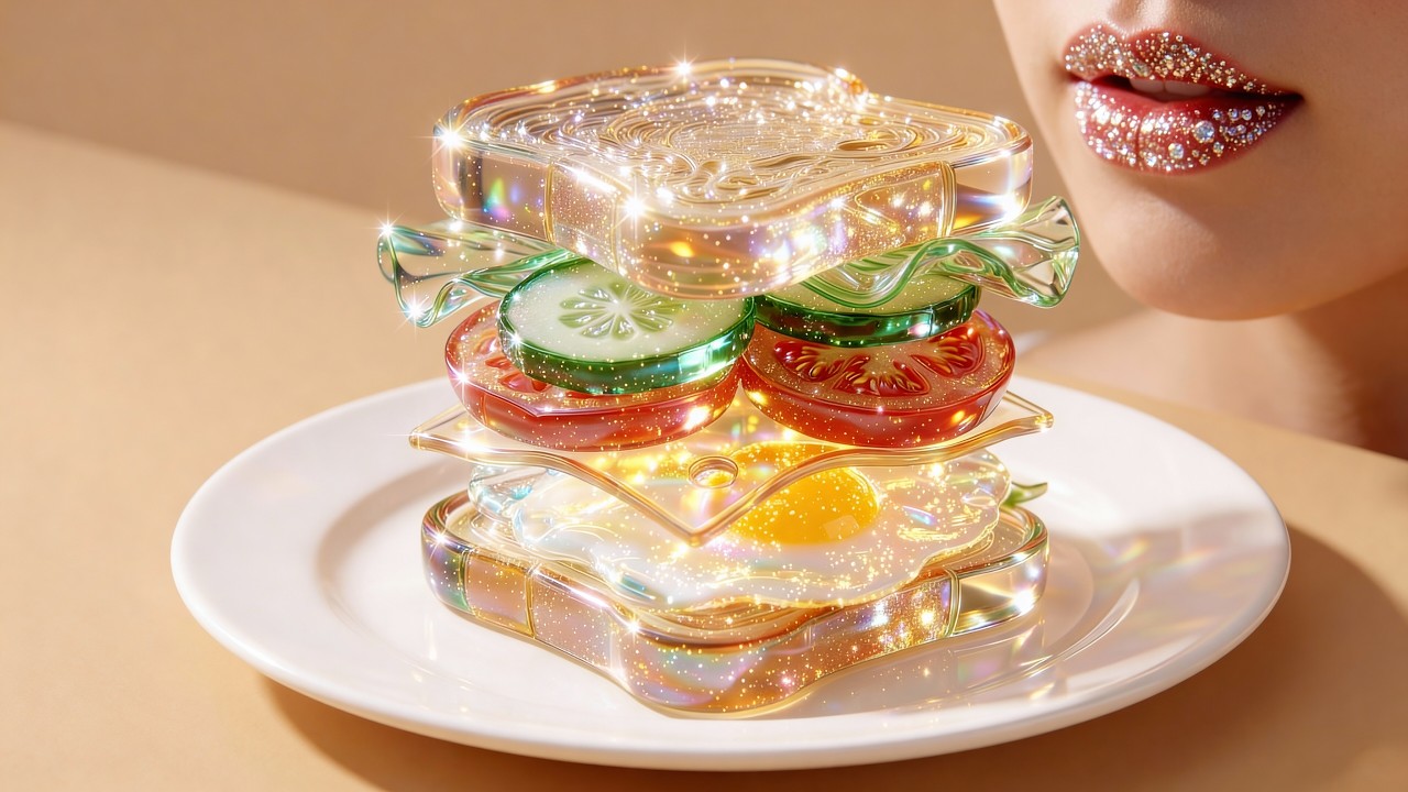 투명한 유리 샌드위치 만들기 🥪💎 ASMR