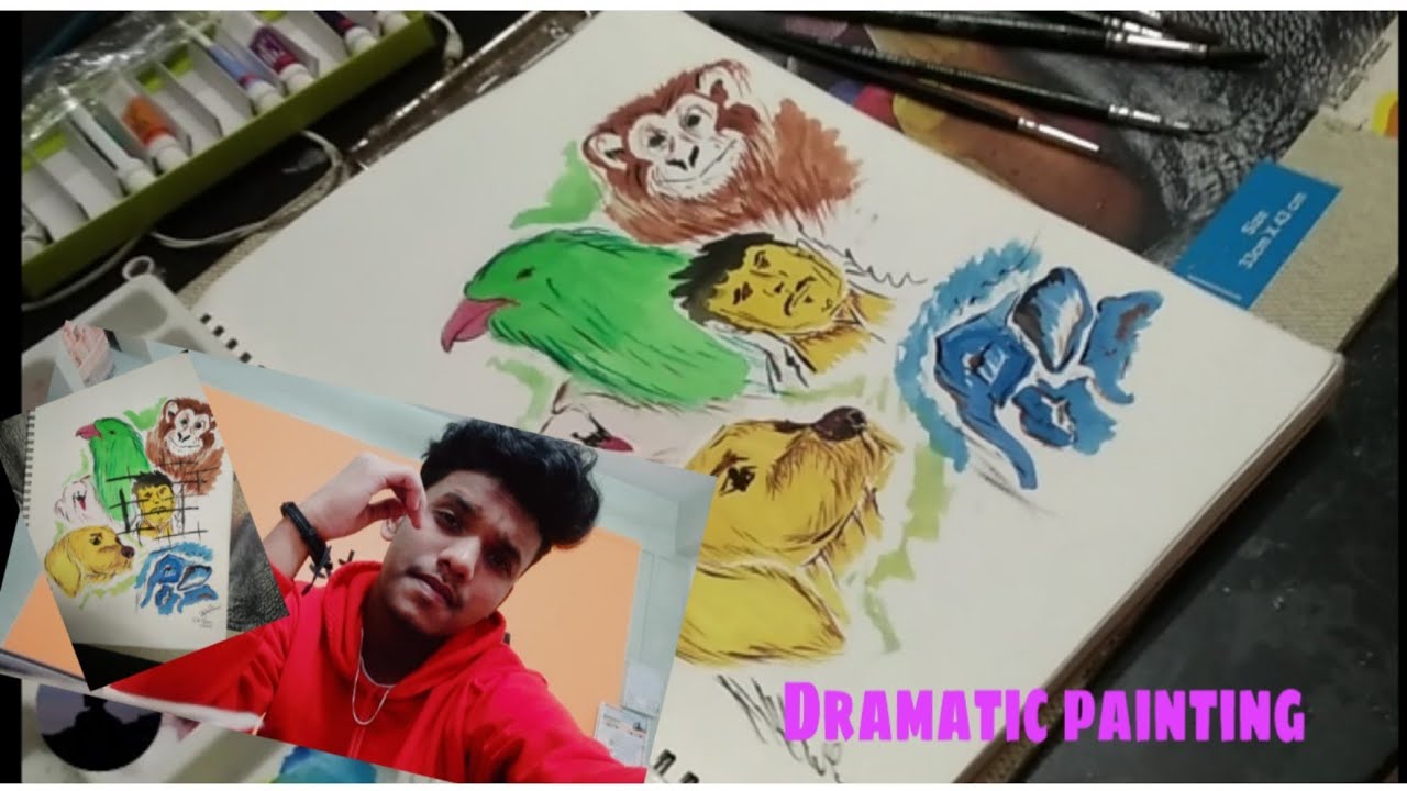 Dramatic Painting | animal love message | Partharts