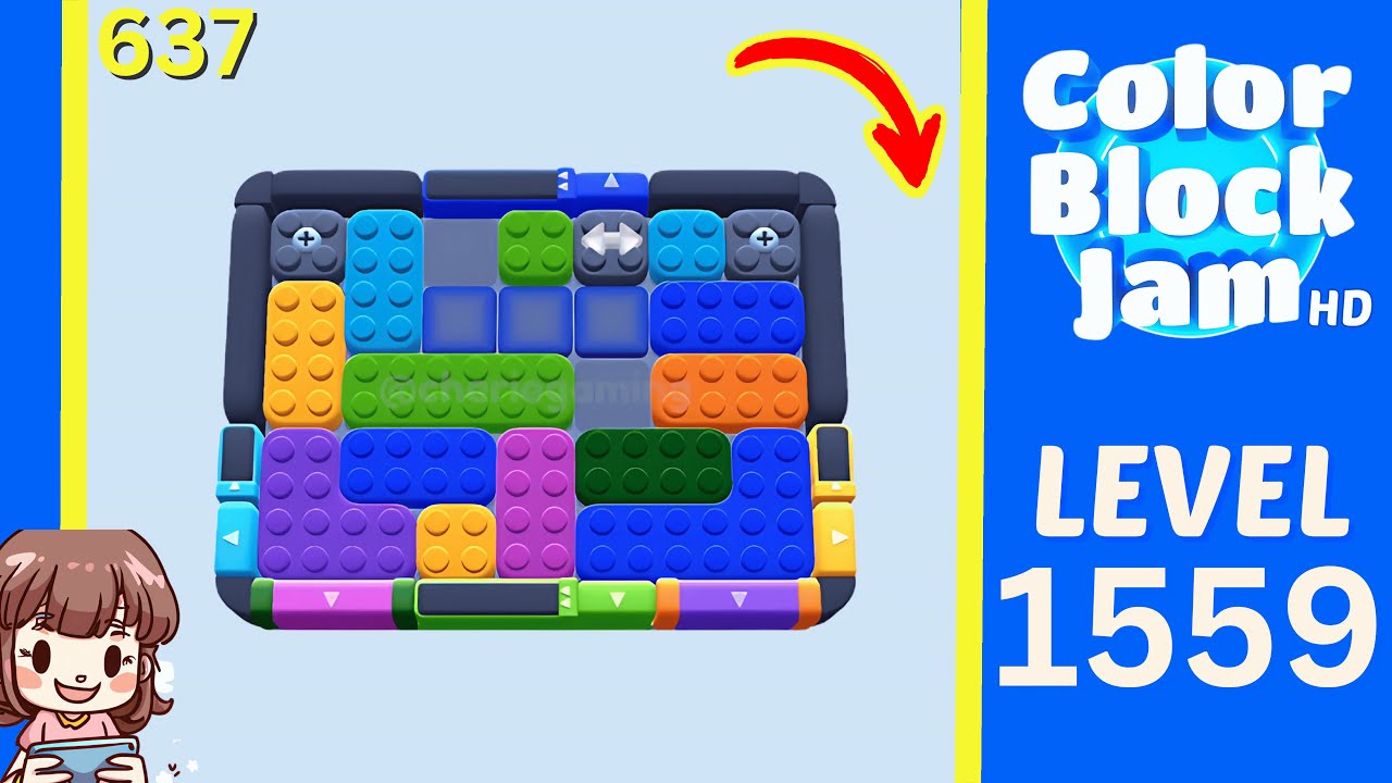 Color Block Jam Level 637 (1559) Solution Walkthrough