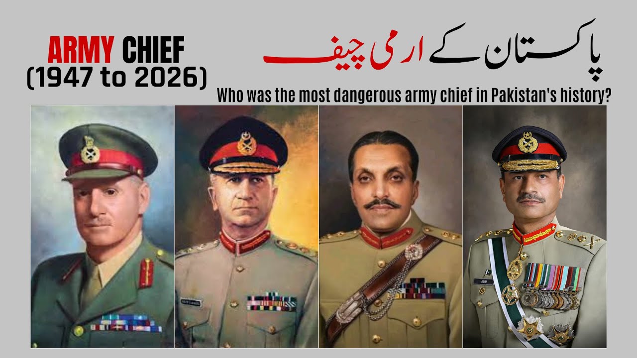 Pakistan Army Chiefs (1947&ndash;2026) | Complete History of COAS | From Frank Messervy to Asim Munir