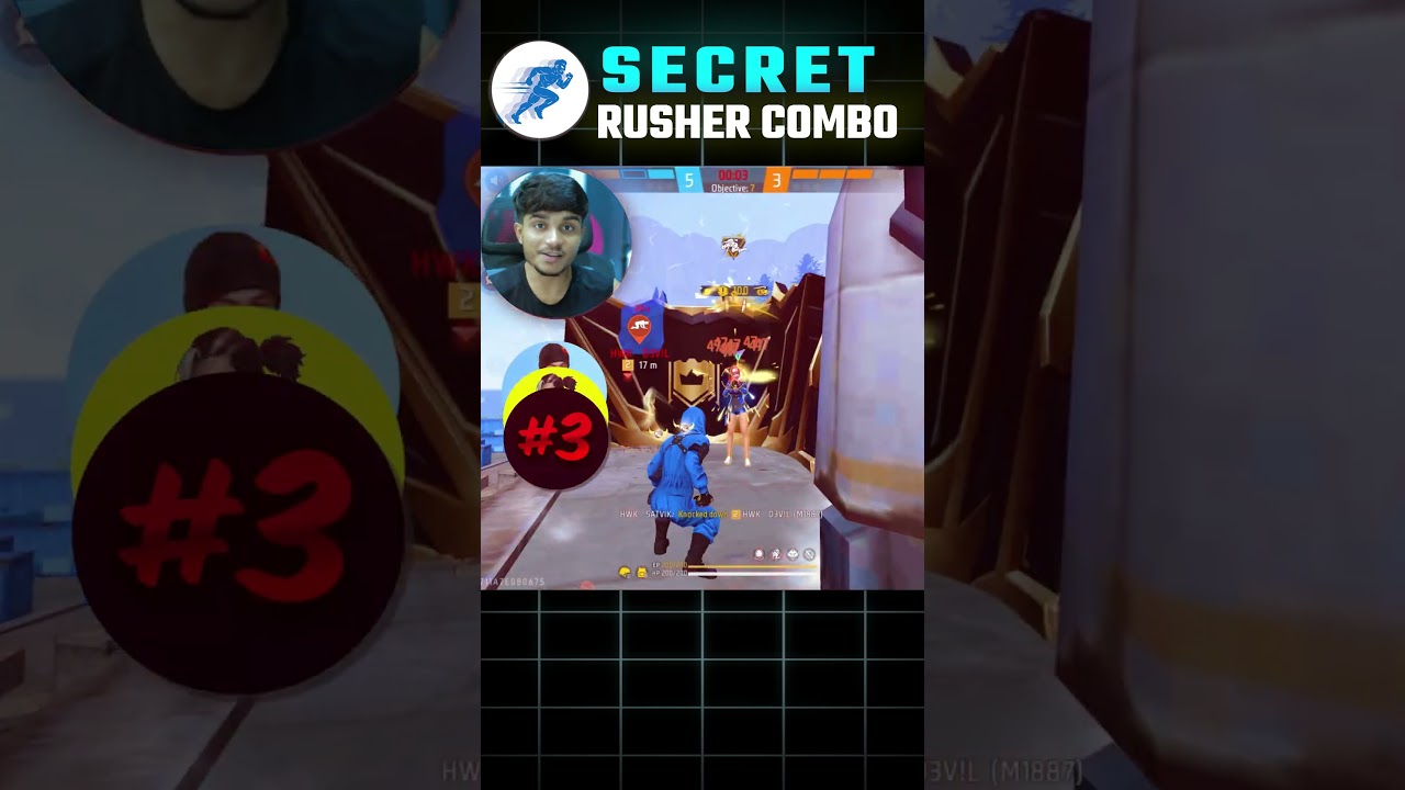 New Rusher Character Combination for CS Rank 🔥🤫 Free Fire 