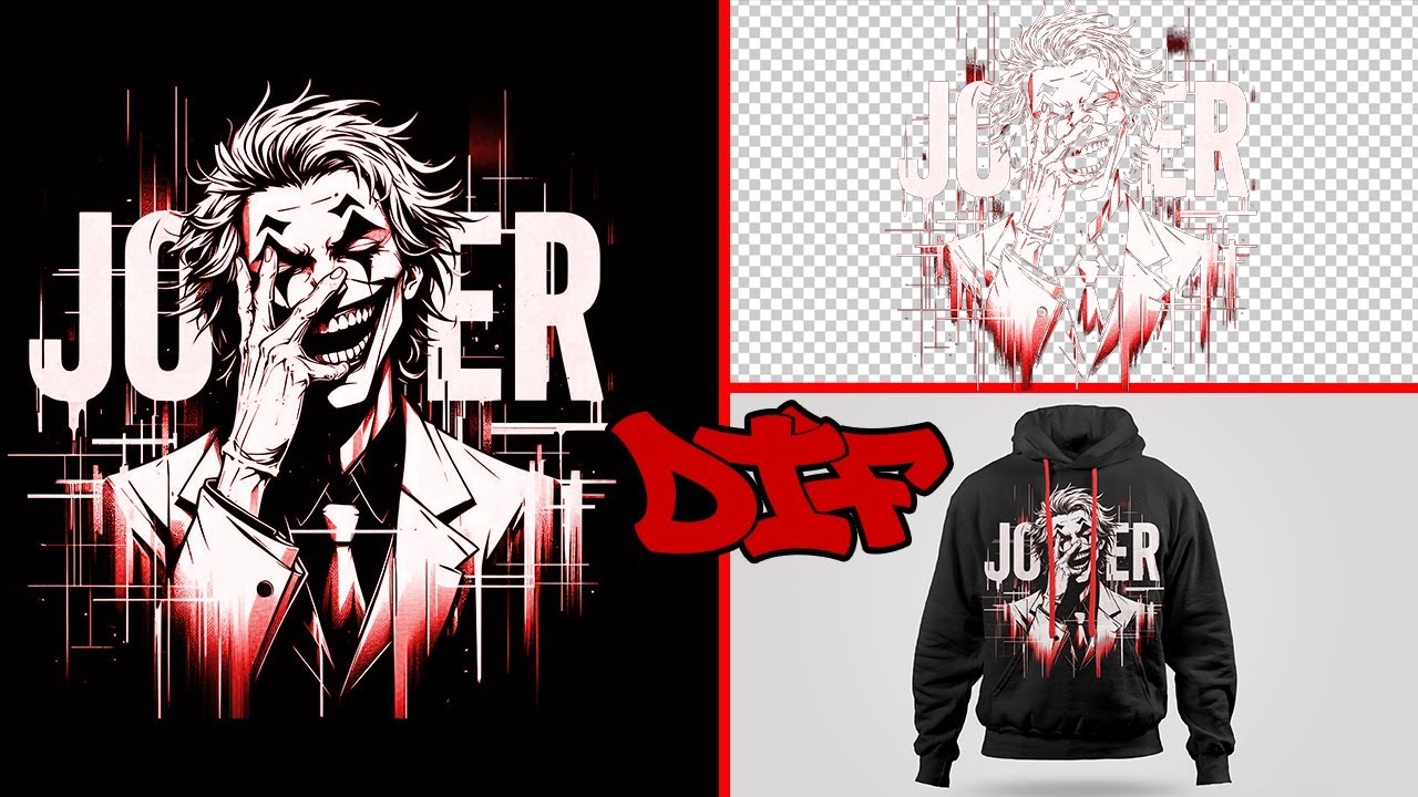 Make a Halftone Joker Design for DTF Printing