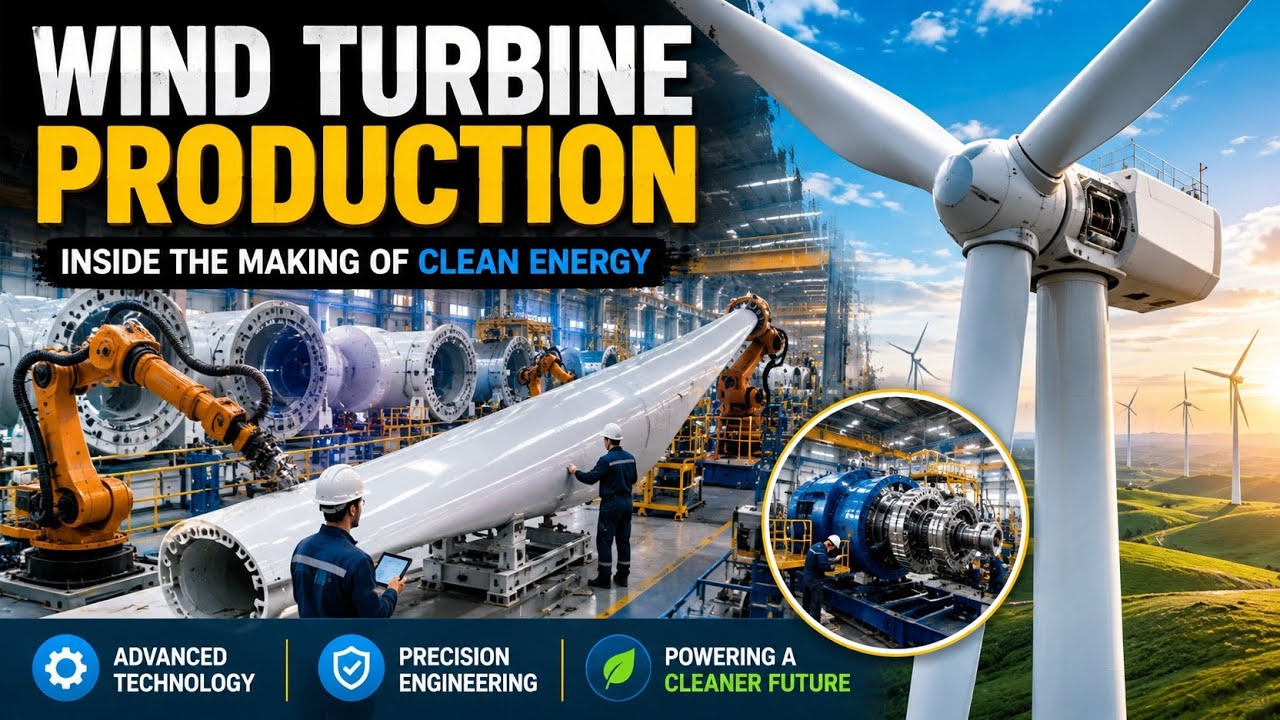Inside the Wind Turbine Factory | How Giant Wind Turbines Are Made | Complete Manufacturing Process.