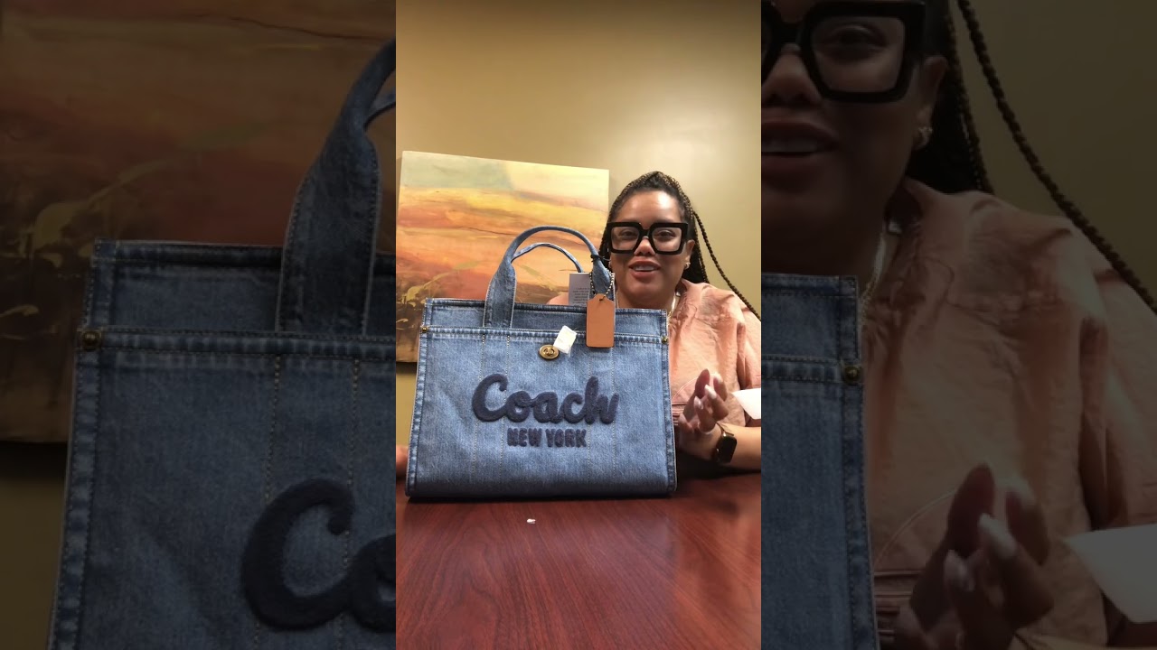 NEW!! Coach Denim Cargo Tote/Reveal Overview + Coach Denim card case 💙