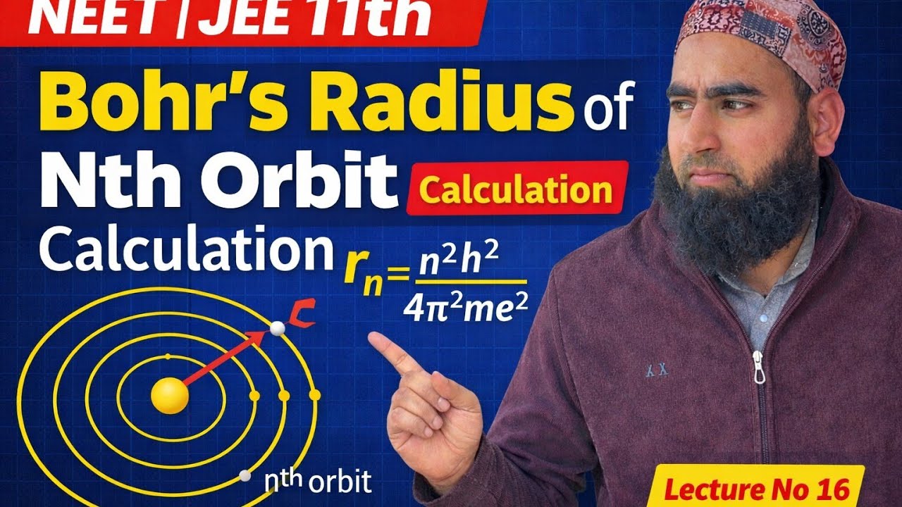 Applications of Bohr's model of atom //calculation of bohr's nth orbit lecture no 16/ 11th /Neet/Jee