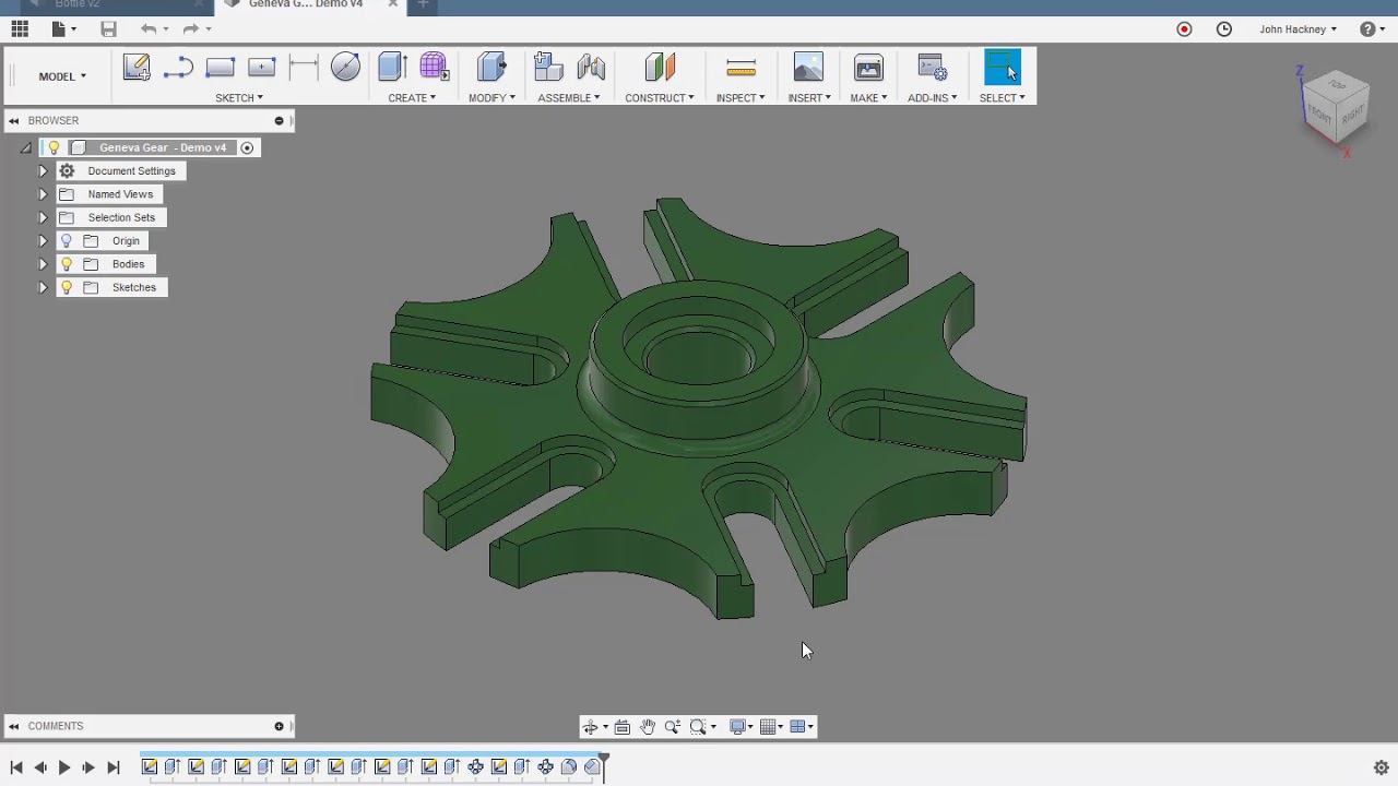Использование временной шкалы Autodesk Fusion 360
