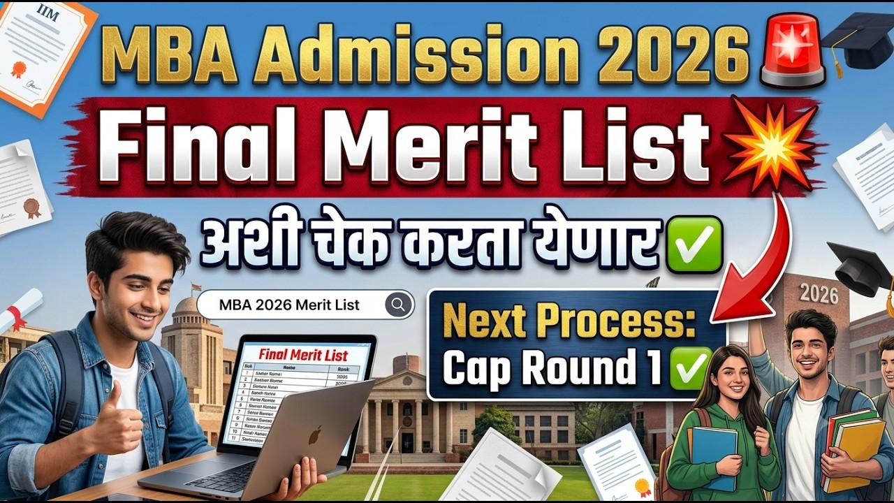 MBA Final Merit List 2026 🎯 MBA Final Merit List Cap Round 1 Details ✅ MBA Final Merit List