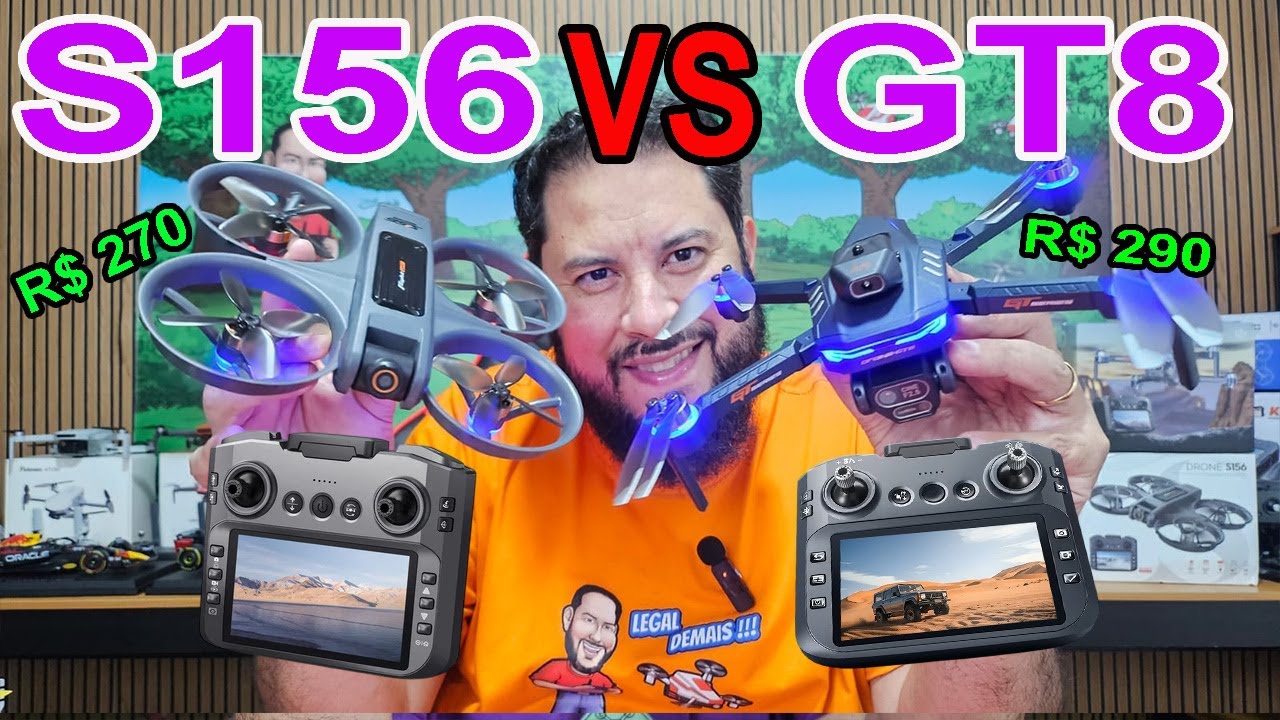 Drone S156 vs Drone GT8 comparativo entre eles qualidade de imagem tempo de bateria distancia 