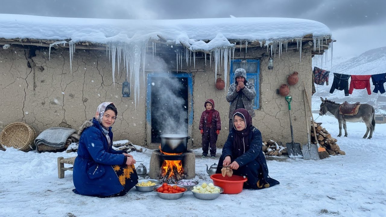 Winter Life in an Afghan Village | Everyday Struggles by the Frozen Stream