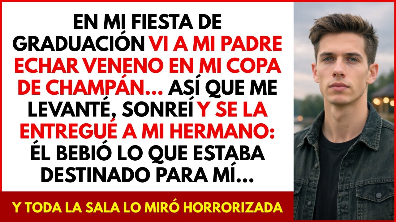 fiesta de graduación vi a mi padre poner veneno en mi copa de champán, así que se la di a mi hermano