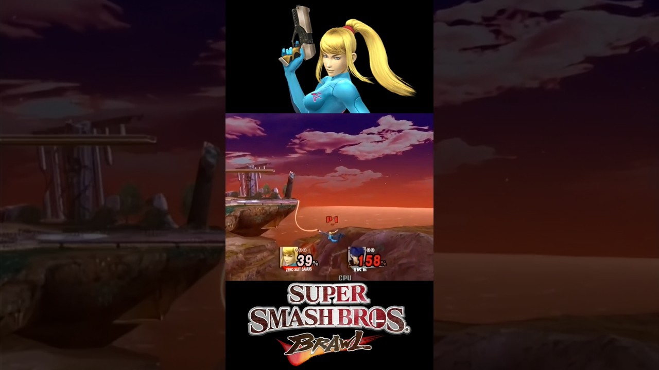 Ike gets spiked by Zero Suit Samus #shorts #ssbb #zerosuitsamus