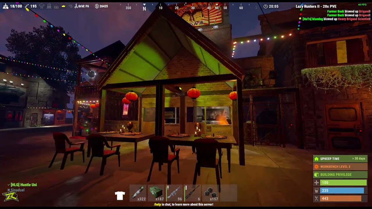 Lil Tokyo build rust 2023 at night.