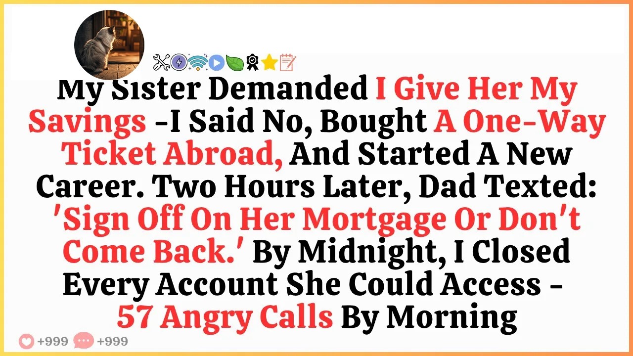 My Sister Demanded I Give Her My Savings — I Said No, Bought a One Way