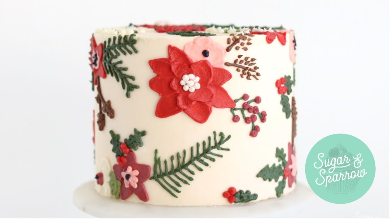 How To Make A Holiday Floral Buttercream Cake
