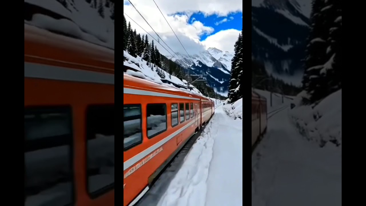 el tren rojo en los Alpes