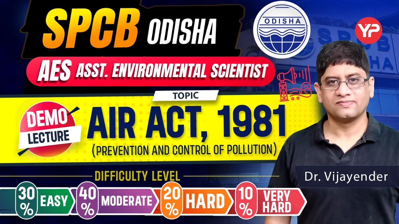 Air Act 1981 (Prevention & Control of Pollution) Lec-1 for Odisha SPCB AES written exam preparation