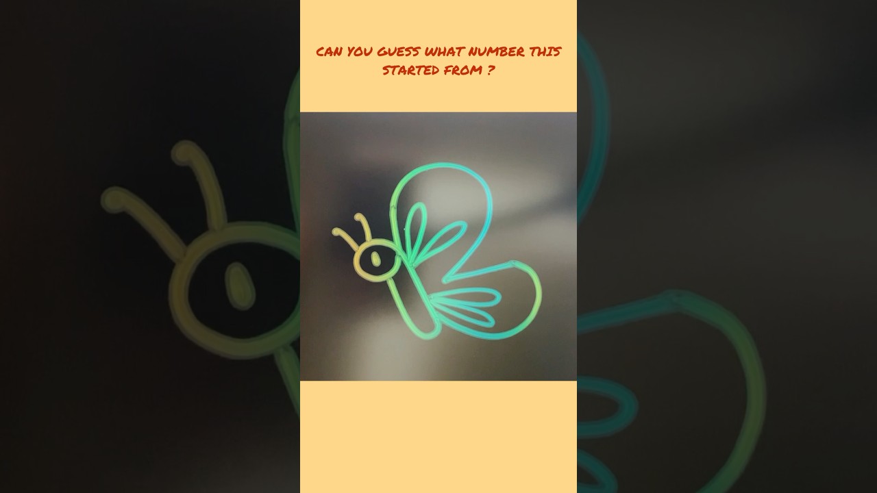 Reverse Drawing : Butterfly from Number 2 #shorts #art #ytshorts @CreativeArtflick21