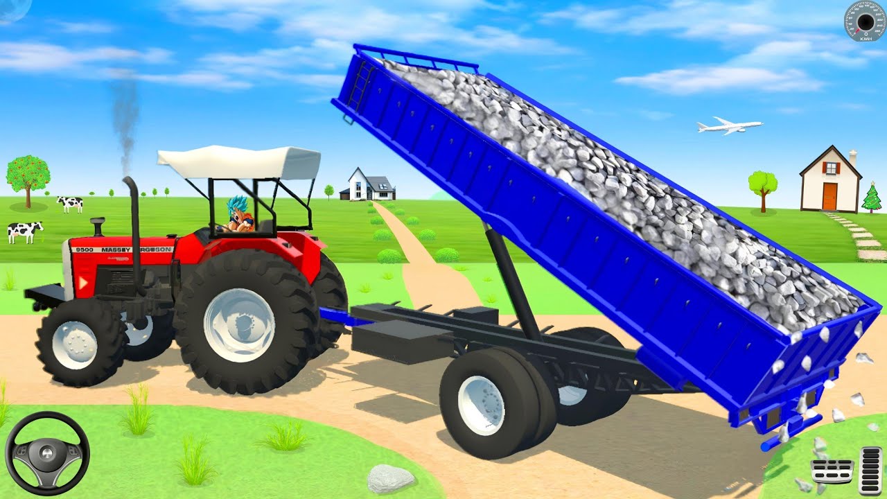 Driving Heavy Tractor And Loading Stones in game 🔥 #gamingvideos #jcb #tractor #truck