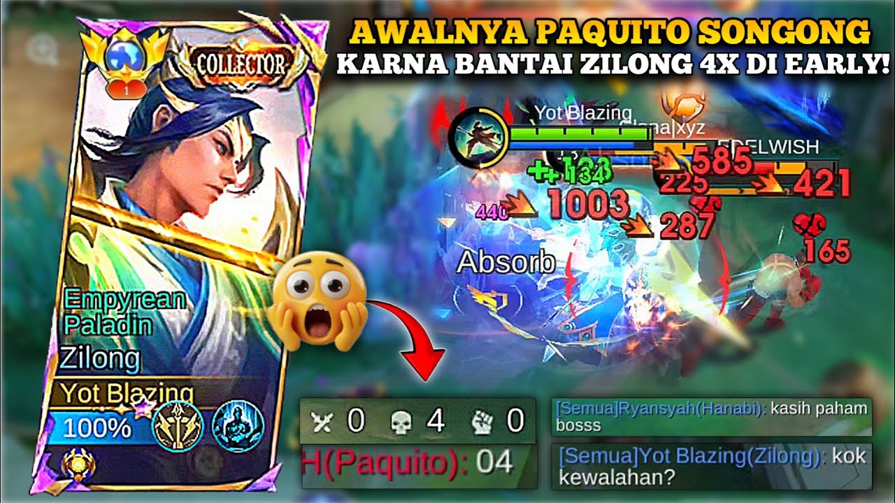 ZILONG RACING MATI 4X DI BANTAI PAQUITO SONGON!! LANGSUNG KITA KASIH PAHAM DENGAN KEMENANGAN!!!