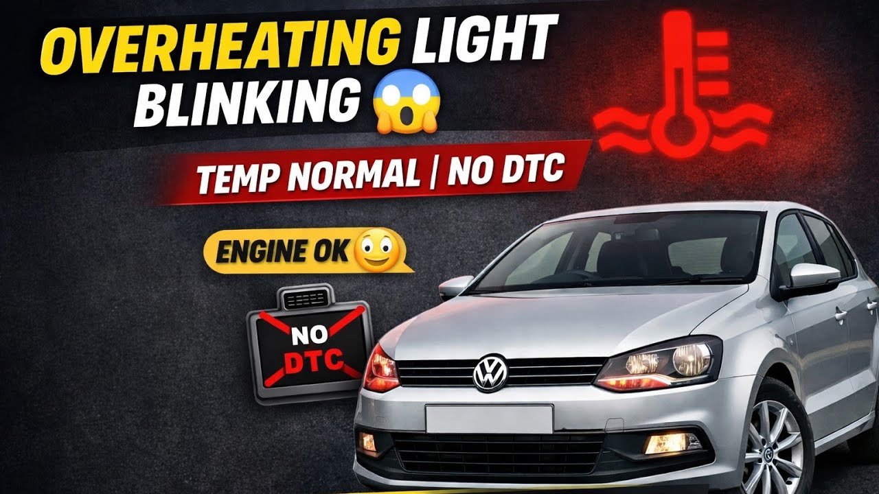 VW Polo temperature Light Blinking | Engine Temp Normal | No DTC | overheating light #vw 
