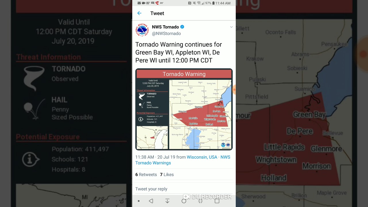 Green Bay, Wisconsin Tornado July 20th, 2019
