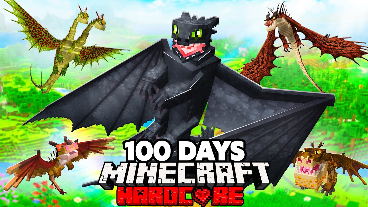I Survived 100 Days in How to Train your Dragon in Hardcore Minecraft!