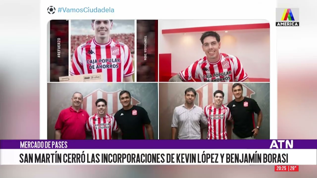 San Martín cerró refuerzos y presentó a Kevin López y Benjamín Borasi