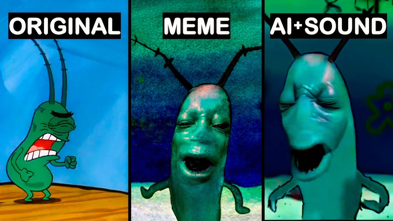 Plankton Moaning Original VS Meme VS Ai Version | meme sound effect