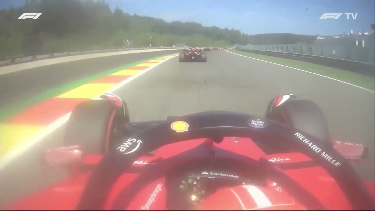 Charles Leclerc's problem with a tear-off stuck in the right front brake duct - Spa 2022