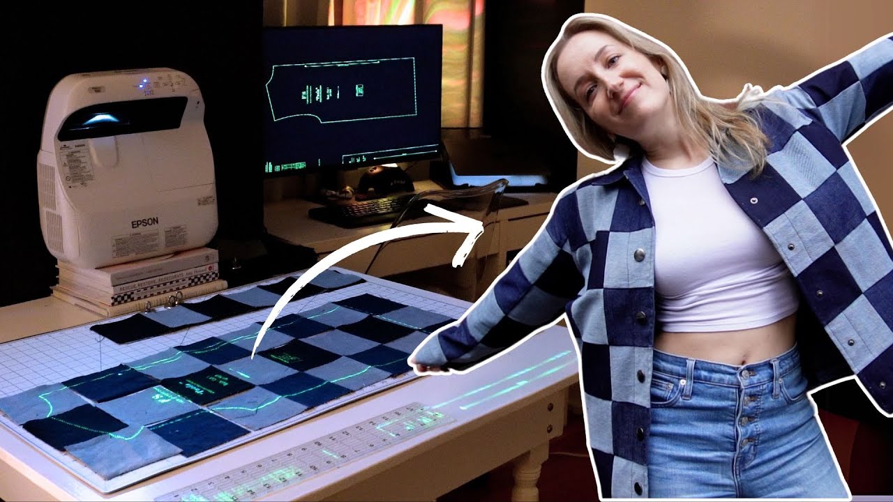 Using a PROJECTOR for sewing! (Chore jacket sew along) ✨