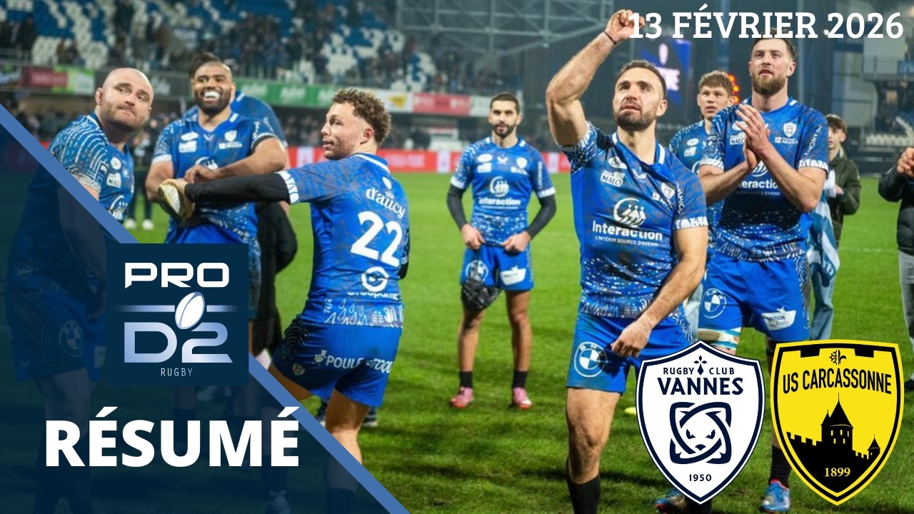 Pro D2 : le r&eacute;sum&eacute; de Vannes vs Carcassonne - J20 Saison 2025/26