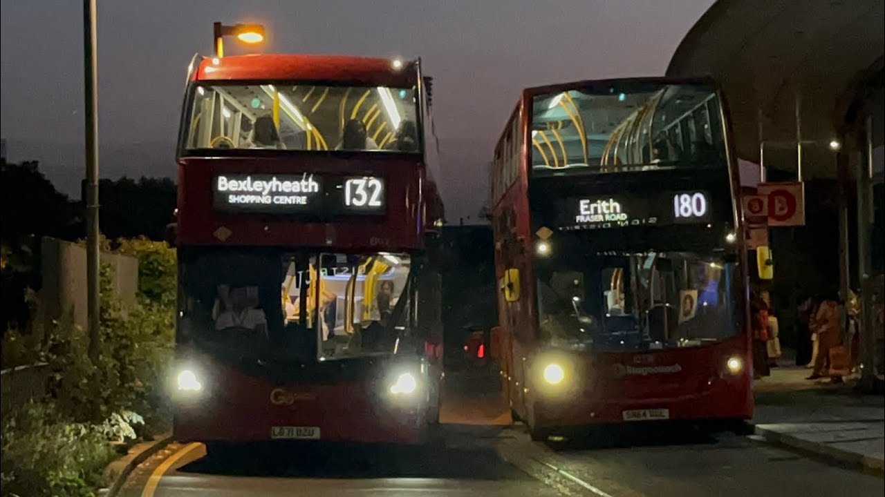 London buses at North Greenwich 15/08/25