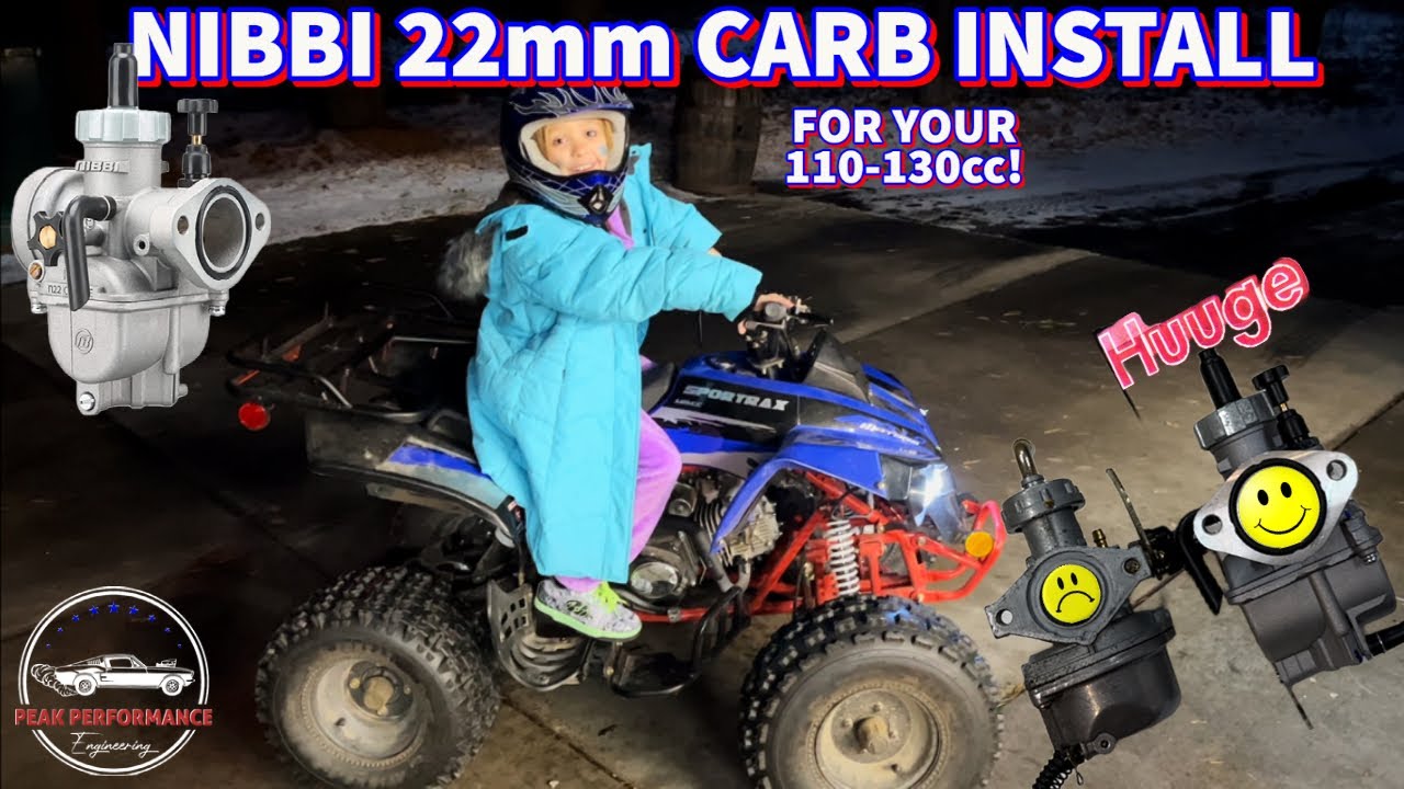 $46 Racing Carburetor upgrade for your 125cc ATV or Dirt Bike!  NIBBI PE22mm - Step by step install!