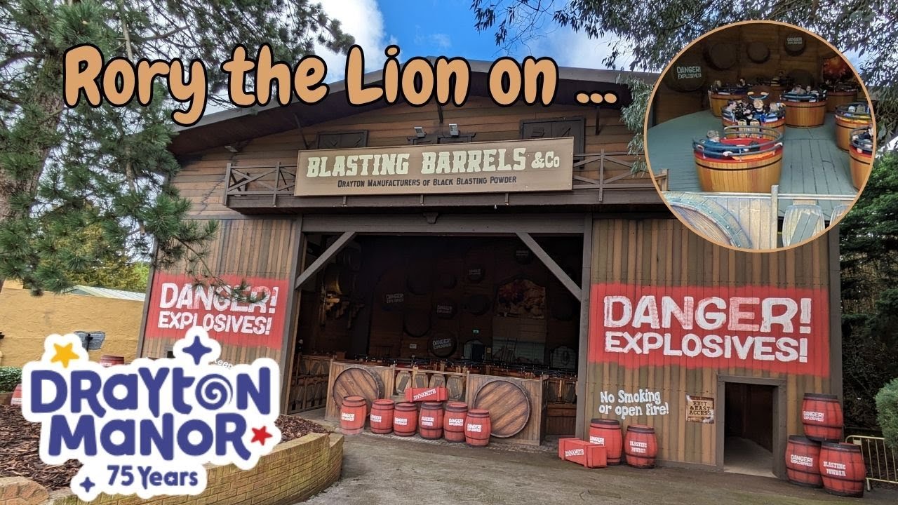 Rory the Lion on Blasting Barrels POV 2025 Frontier Falls at Drayton Manor Resort