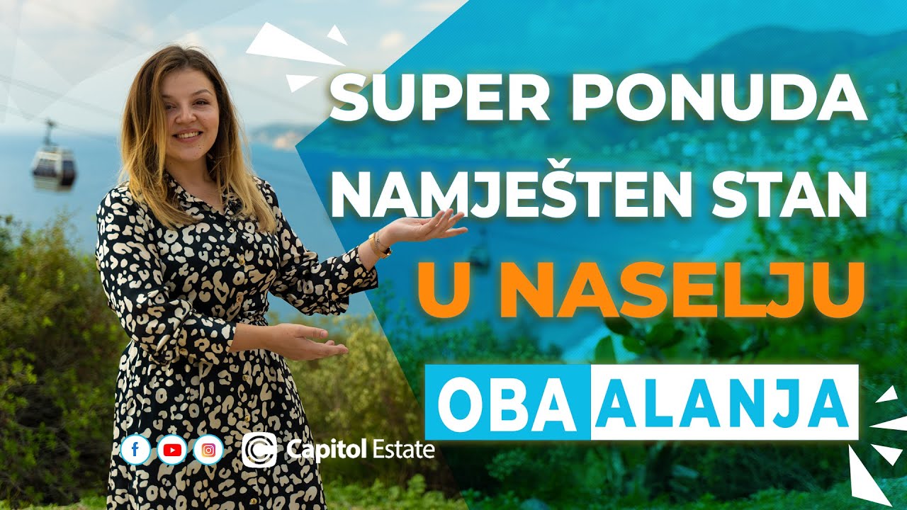 Super ponuda 1+1 namješten stan u naselju Oba Alanja, Turska 2023