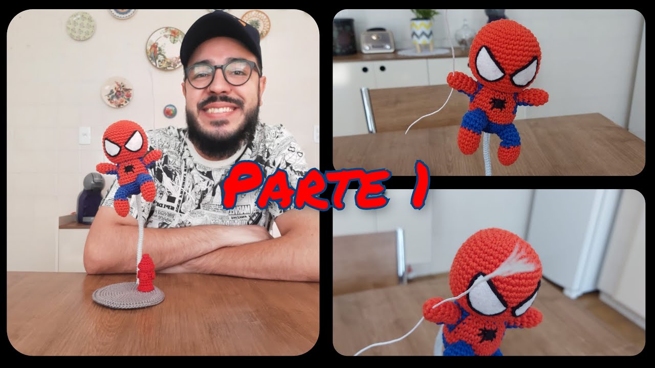 Homem Aranha Amigurumi Suspenso em Ação (PARTE 1) #tiagoamigurumi #amigurumi