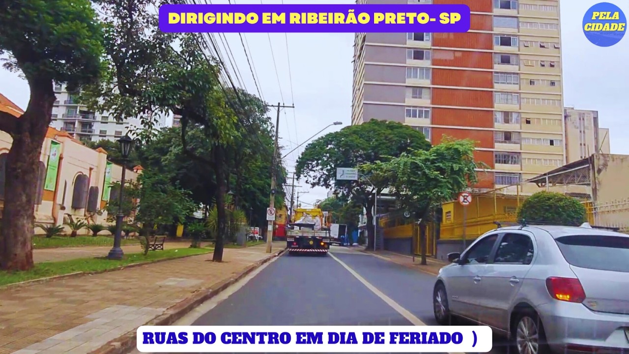 Ribeirão Preto - SP - Dirigindo por ruas do Centro na Sexta Feira da Paixão  - 18/04/2025