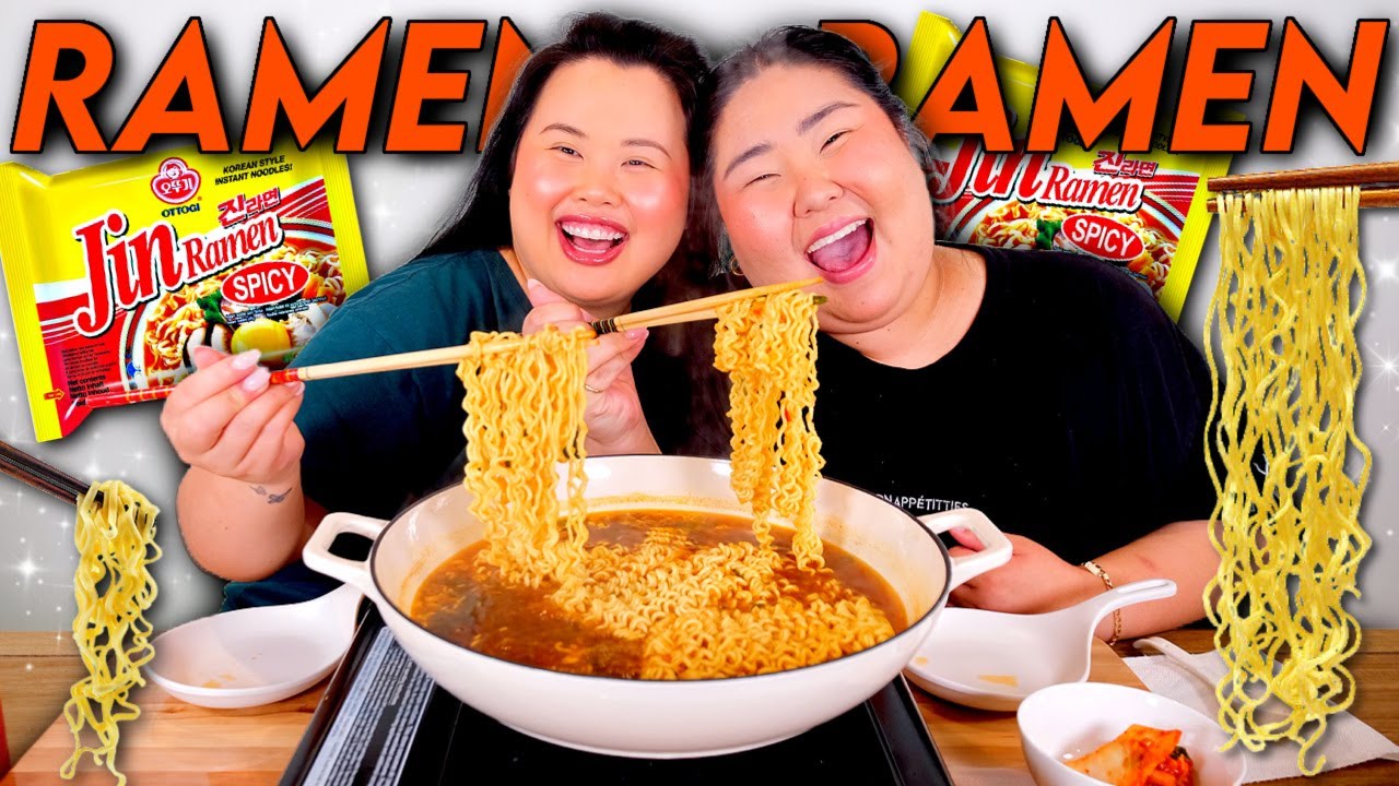 ГИГАНТСКАЯ ОСТРАЯ КОРЕЙСКАЯ ЛАПША РАМЕН MUKBANG 먹방 (ГОТОВИМ И ПОЕДАЕМ) ПОЕДАЮЩЕЕ ШОУ! *ЛУЧШИЙ РАМ...