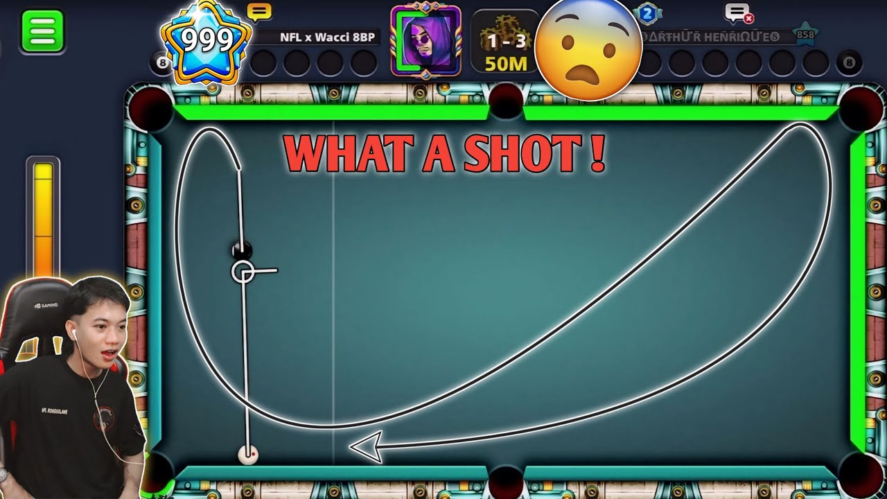 WHAT A SHOT! 😱 8Ball Pool TRICKSHOT 999 LEVEL