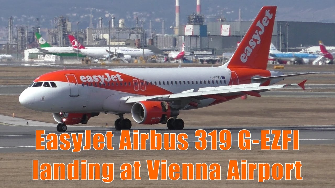 easyJet Airbus 319 landing at Vienna Airport | G-EZFI
