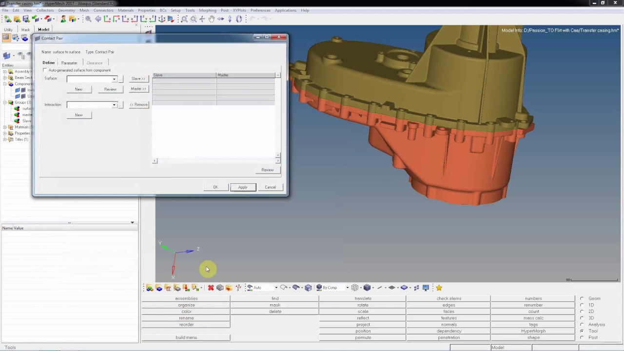 How to Define Contacts In hypermesh for Abaqus