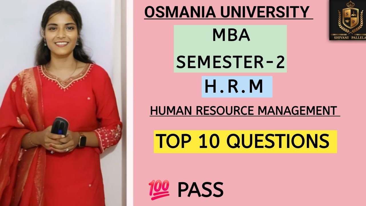 HRM || HUMAN RESOURCE MANAGEMENT || TOP 10 IMPORTANT QUESTIONS || 💯  PASS || MBA  @shivanipallela 