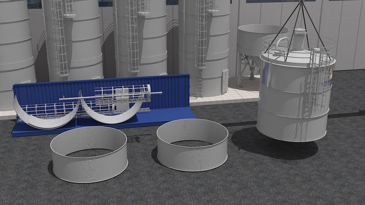 Overlapping Rings Silos Transport and Assembly