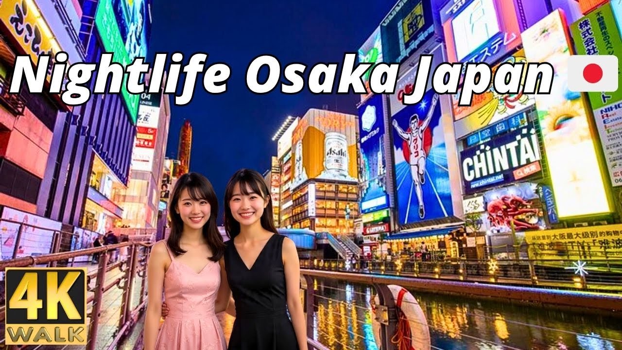 Namba Osaka Japan - 4K Nightlife Walking Tour - Street Foods