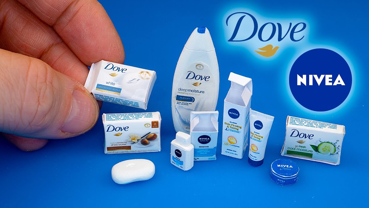 Mini Personal Care set for Dollhouse. Bath & Body Bar Soap Miniature DIY