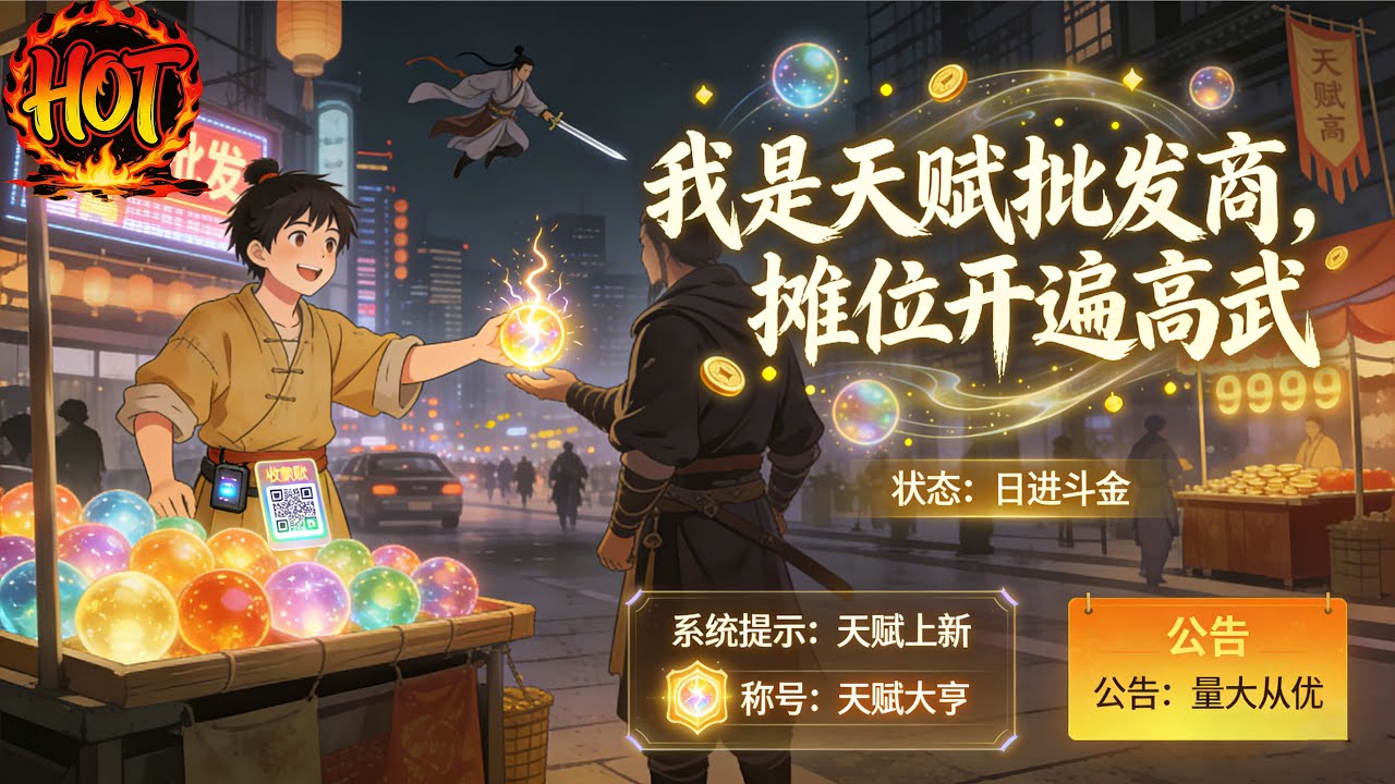 ✨【强推】《我是天赋批发商，摊位开遍高武》1--70集武考失利的秦炫意外觉醒砸金蛋系统，能开出神器、功法等逆天宝物，以虫族晶核为代价摆摊营业。#穿越 #末世 #异能 ##动态漫画# 漫野推文