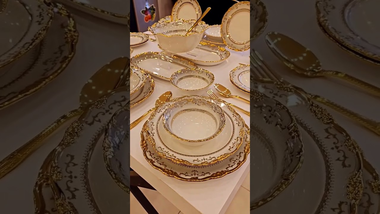Luxury  & Gold Dinner Set | Modern Ceramic Tableware | European Elegant Dining Collection #ceramic