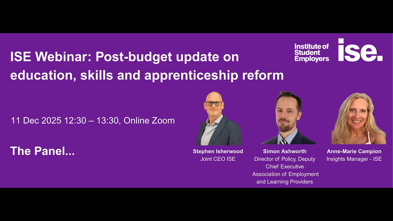 ISE Webinar: Post-budget update on education, skills and apprenticeship reform
