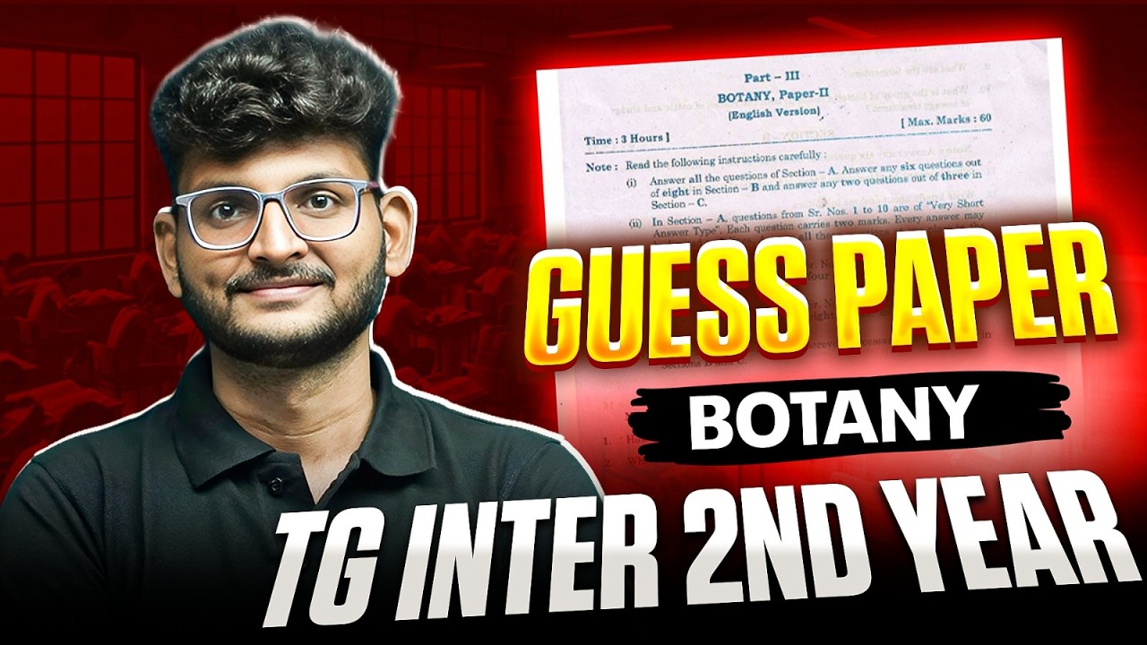 Botany Guess Paper 2026 🔥 | TG Inter 2nd Year Final Prediction | IPE 2026